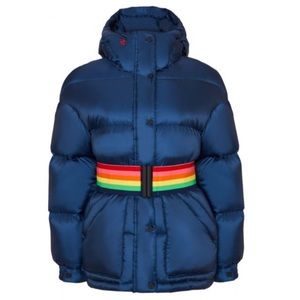 Perfect Moment Oversized ski parka w/rainbow belt